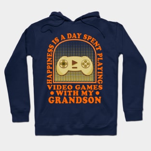 Happiness Is A Day Spent Funny Gaming Grandparents Hoodie